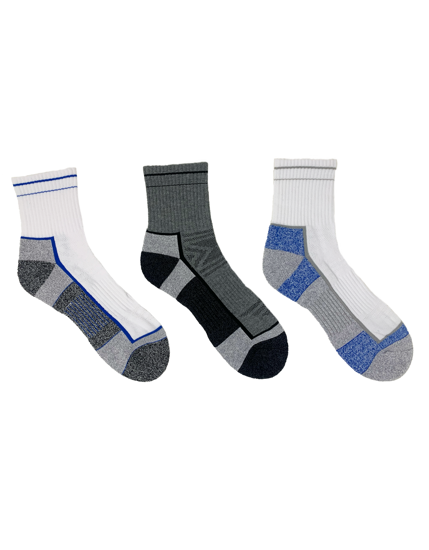 Athlétique Sport Homme mi-chaussettes coussinnée - 3 Paires