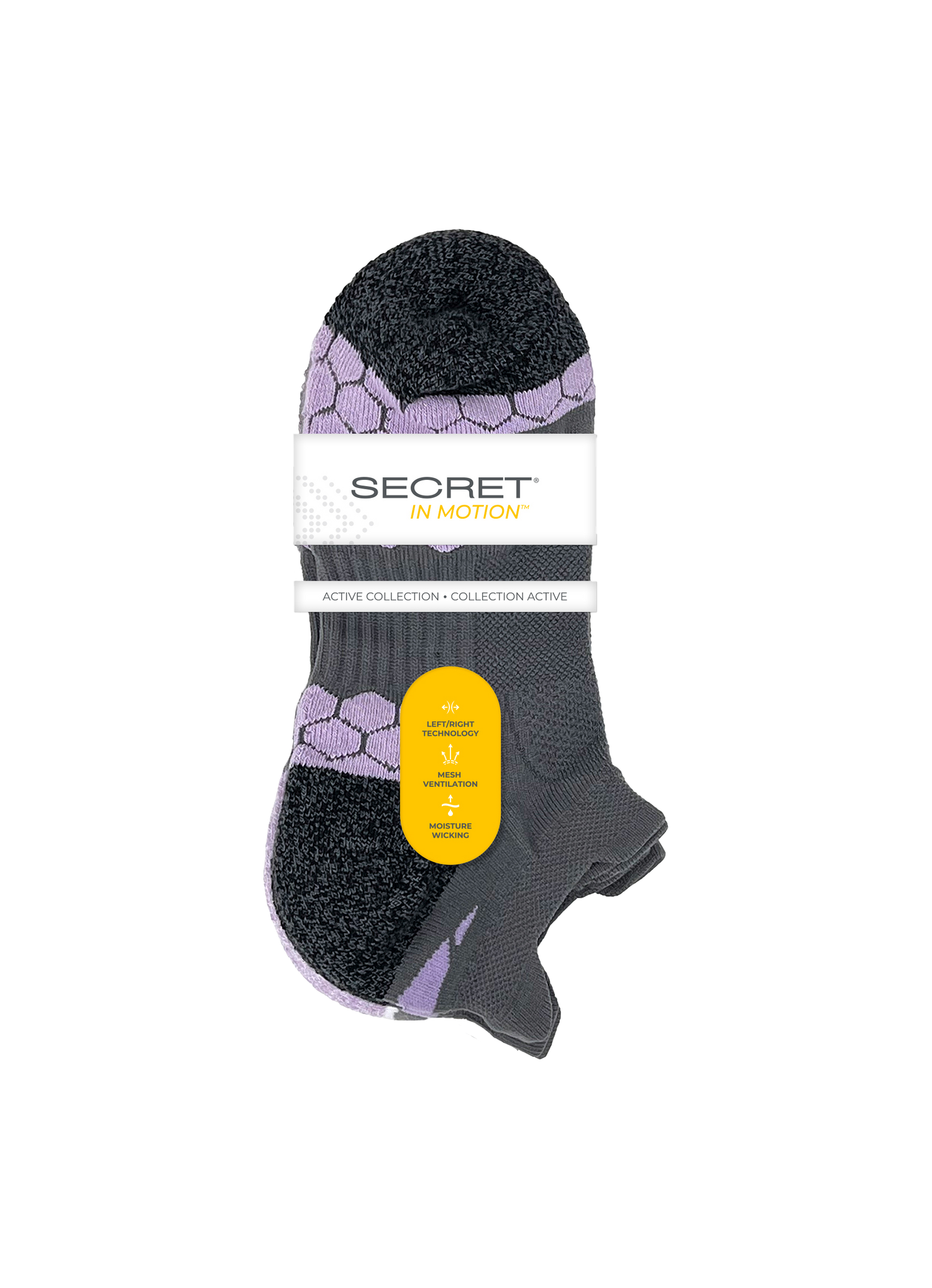 SECRET® In Motion™ Double Tab No Show - 3 Pairs