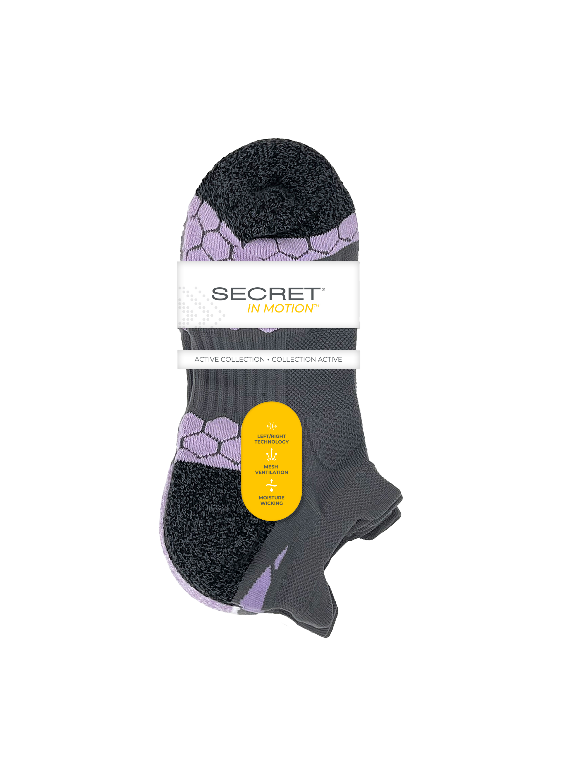 SECRET® In Motion™ Double Tab No Show - 3 Pairs
