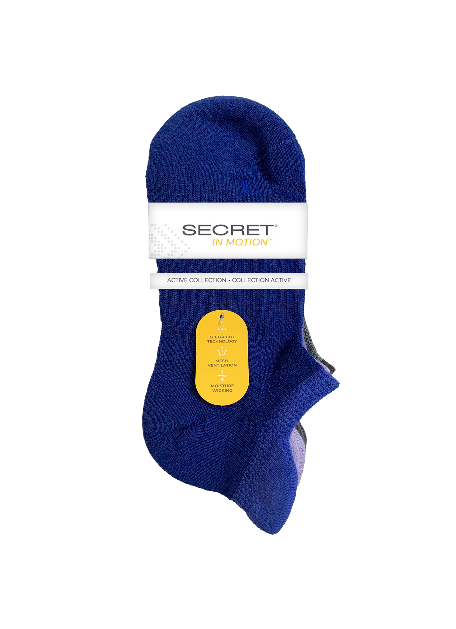 SECRET® In Motion™ Back Tab No Show - 3 Pairs