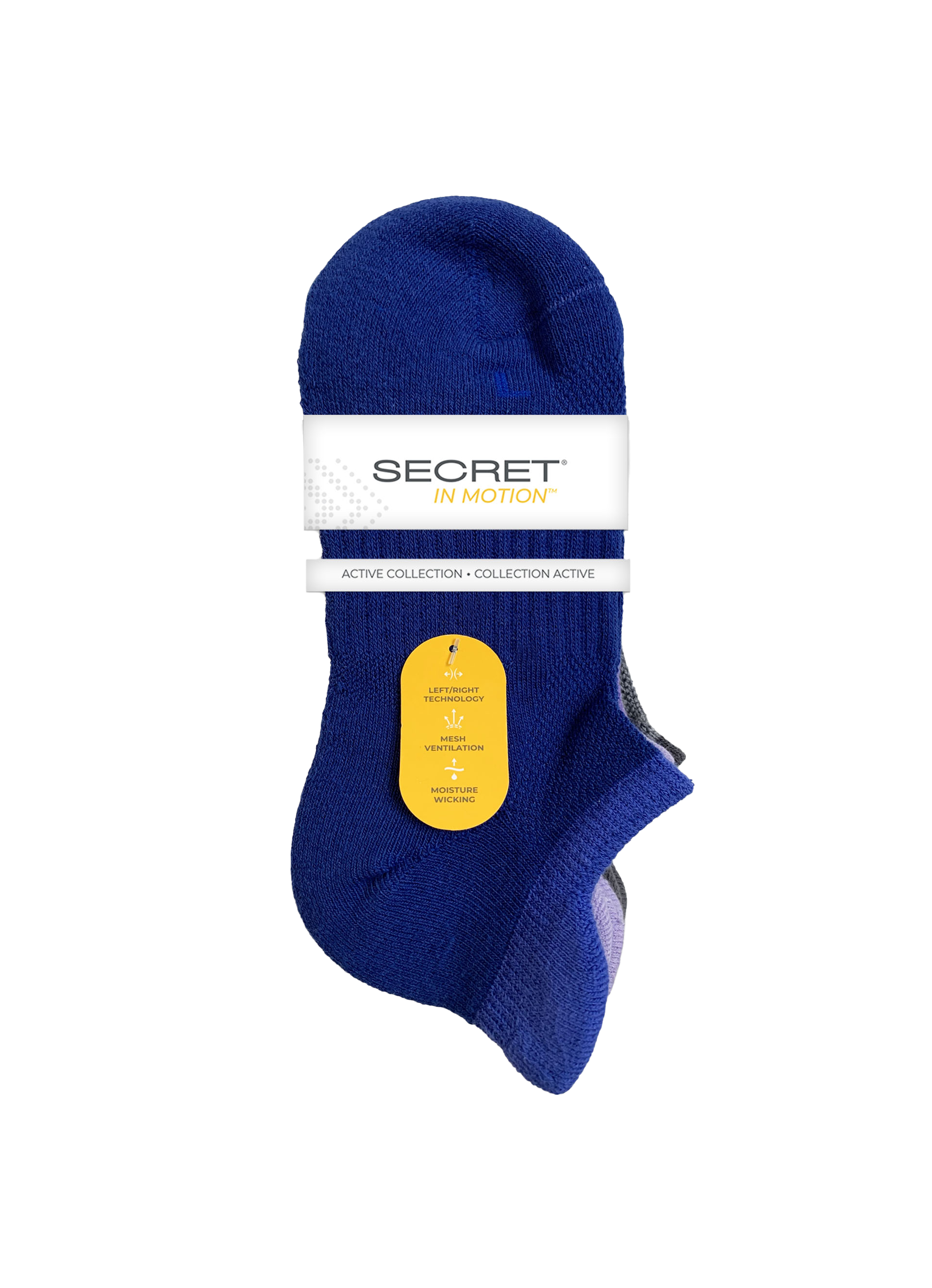 SECRET® In Motion™ Back Tab No Show - 3 Pairs
