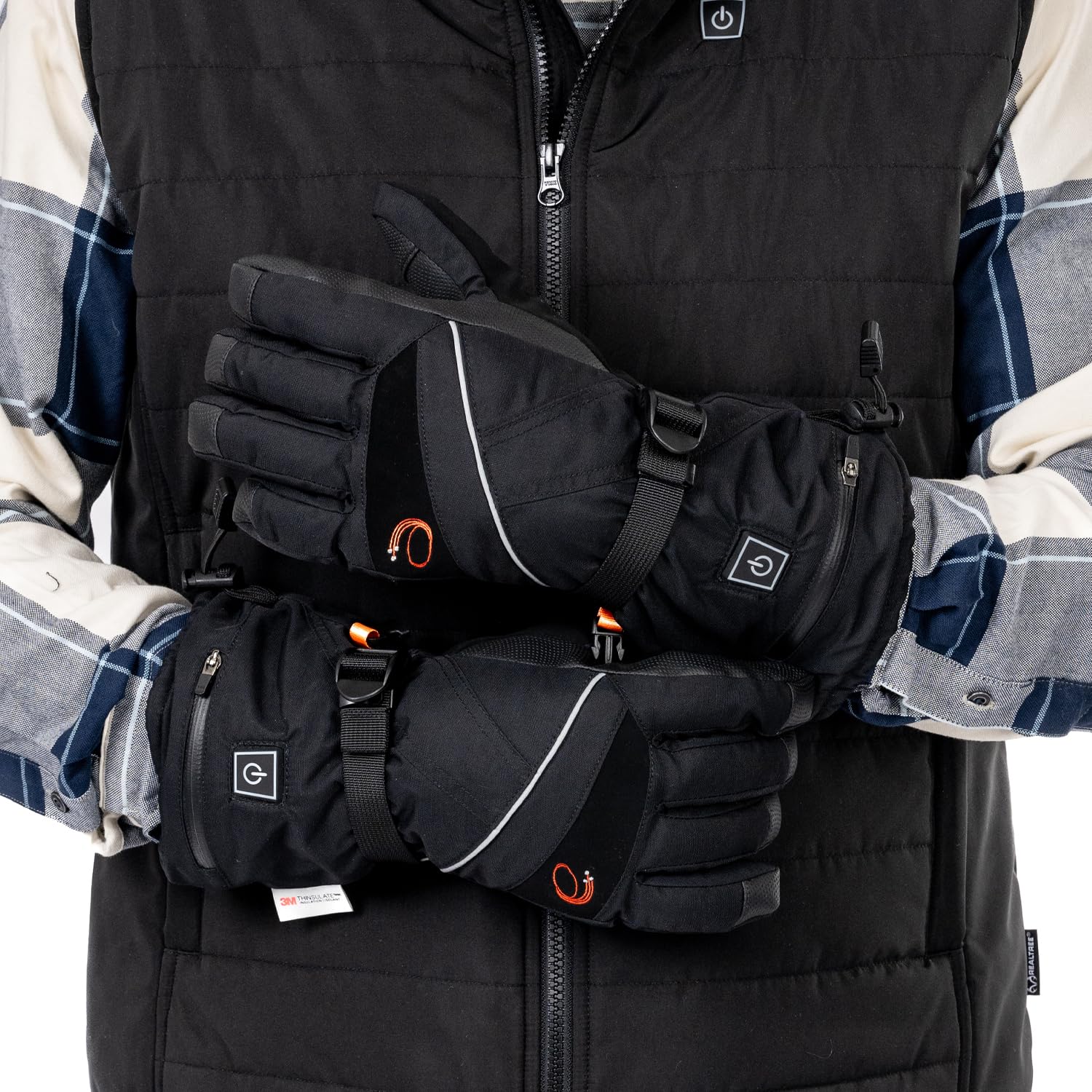 ENERGY TECHWEAR Heated Waterproof Gloves with 3 Heat Modules with Power Bank, Bluetooth App, Short Circuit Protection & Reflective Material, Combat Cold Weather, for Outdoor Activities