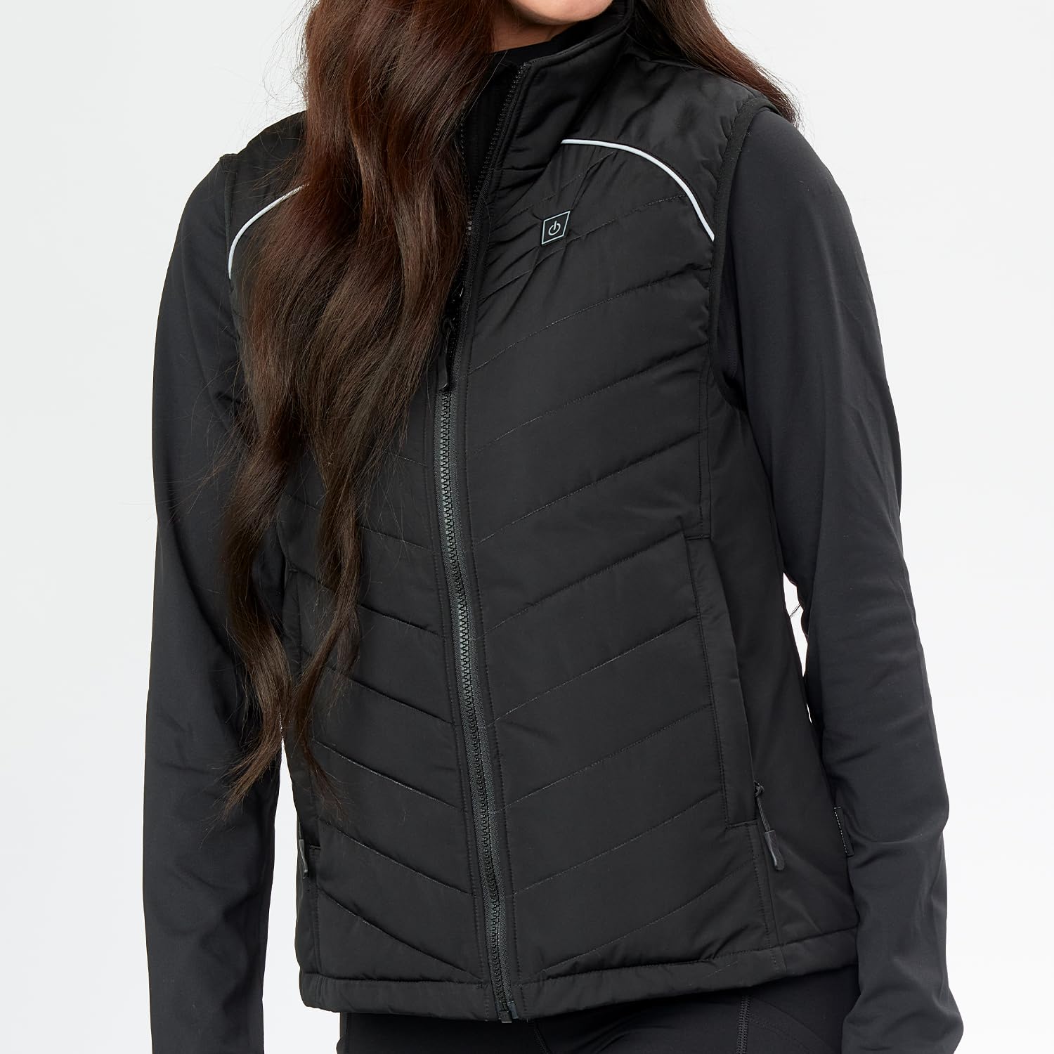 ENERGY TECHWEAR Ladies Heated Quilted Vest with 3 Heat Modules Slim & Lightweight, with Power Bank, Bluetooth App & Short Circuit Protection, Breathable, Waterproof, Windproof & Washable