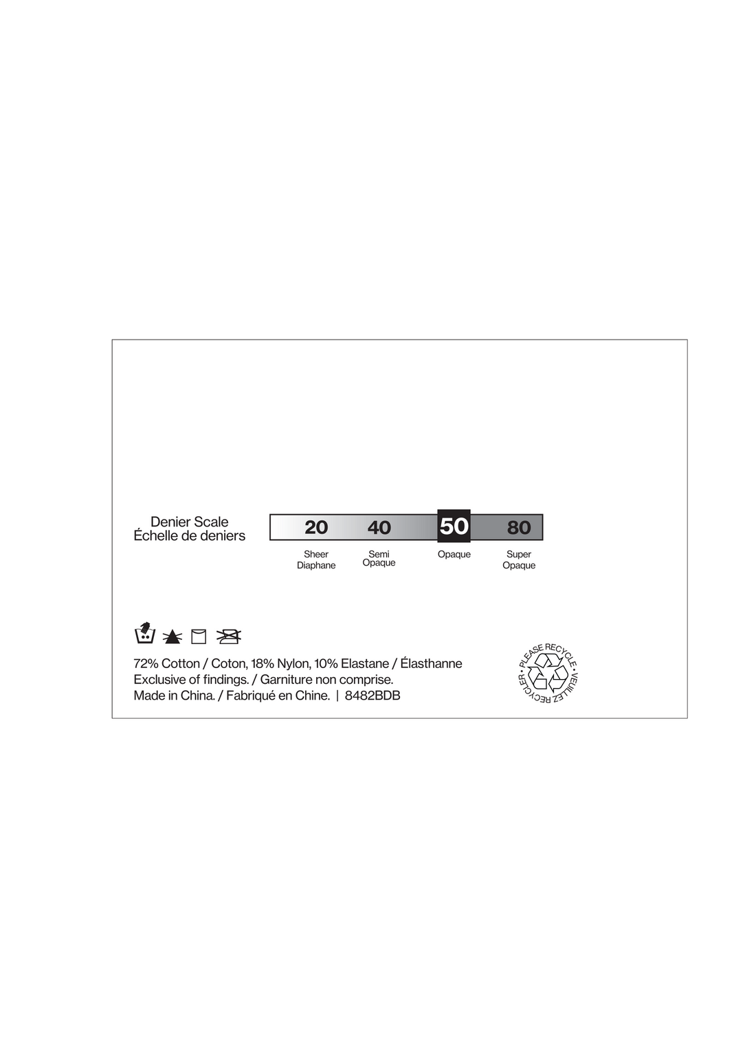Longueur genou en coton opaque SECRET® - 1 paire - 50 deniers