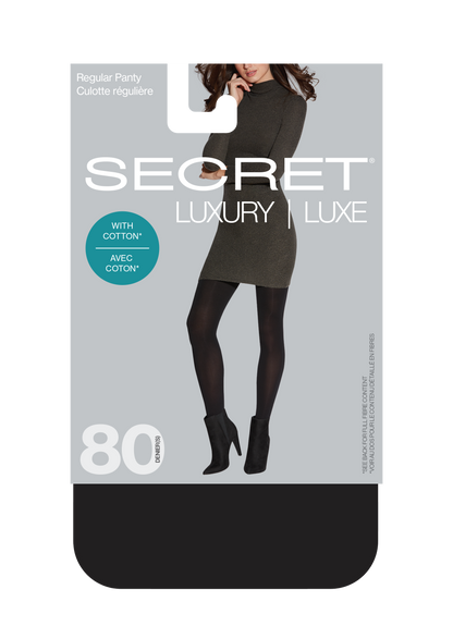SECRET® LUXURY Collant en coton super opaque avec culotte régulière - 80 deniers