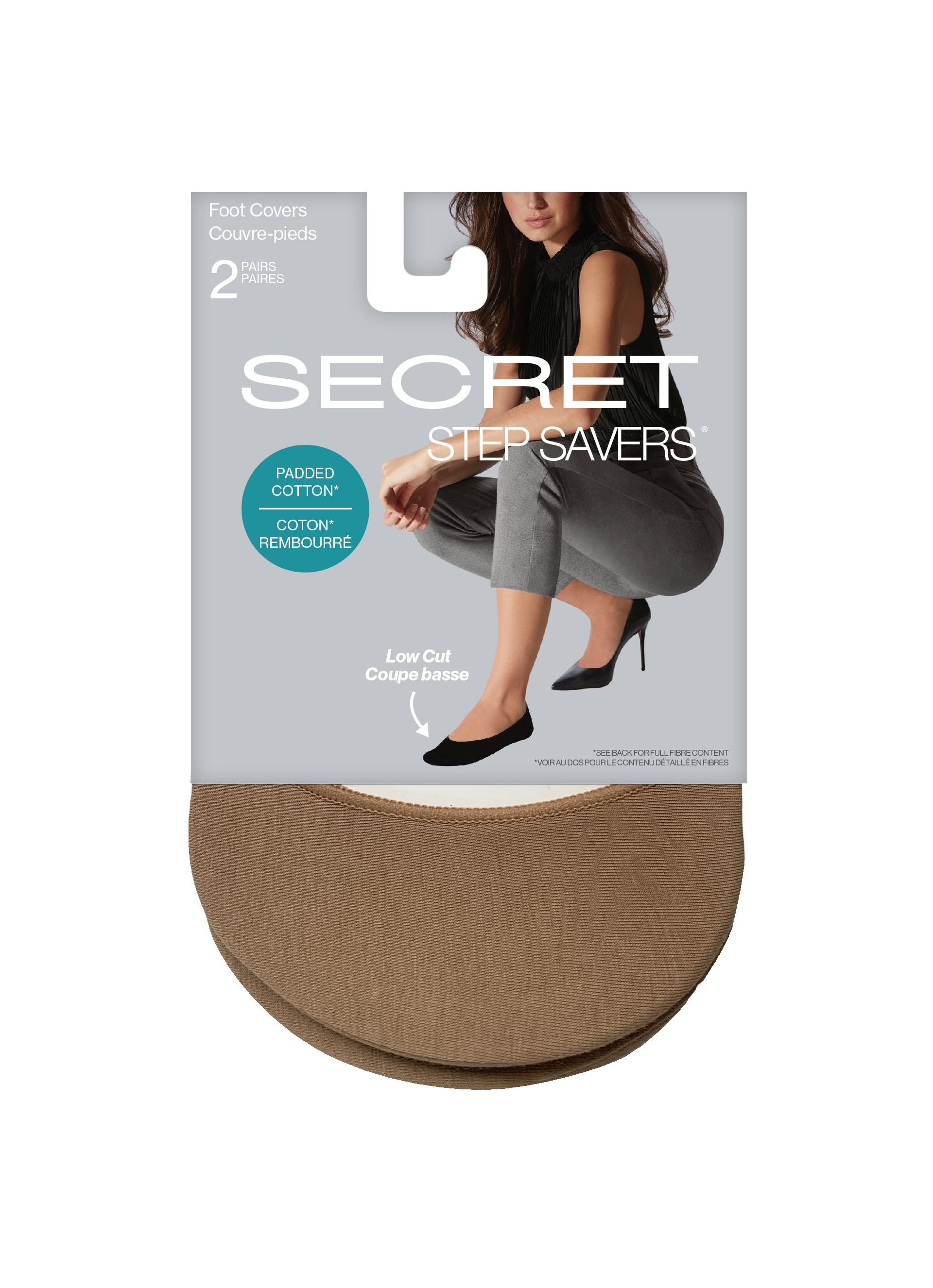 SECRET STEP SAVERS® Low Cut Padded Cotton with non slip heel