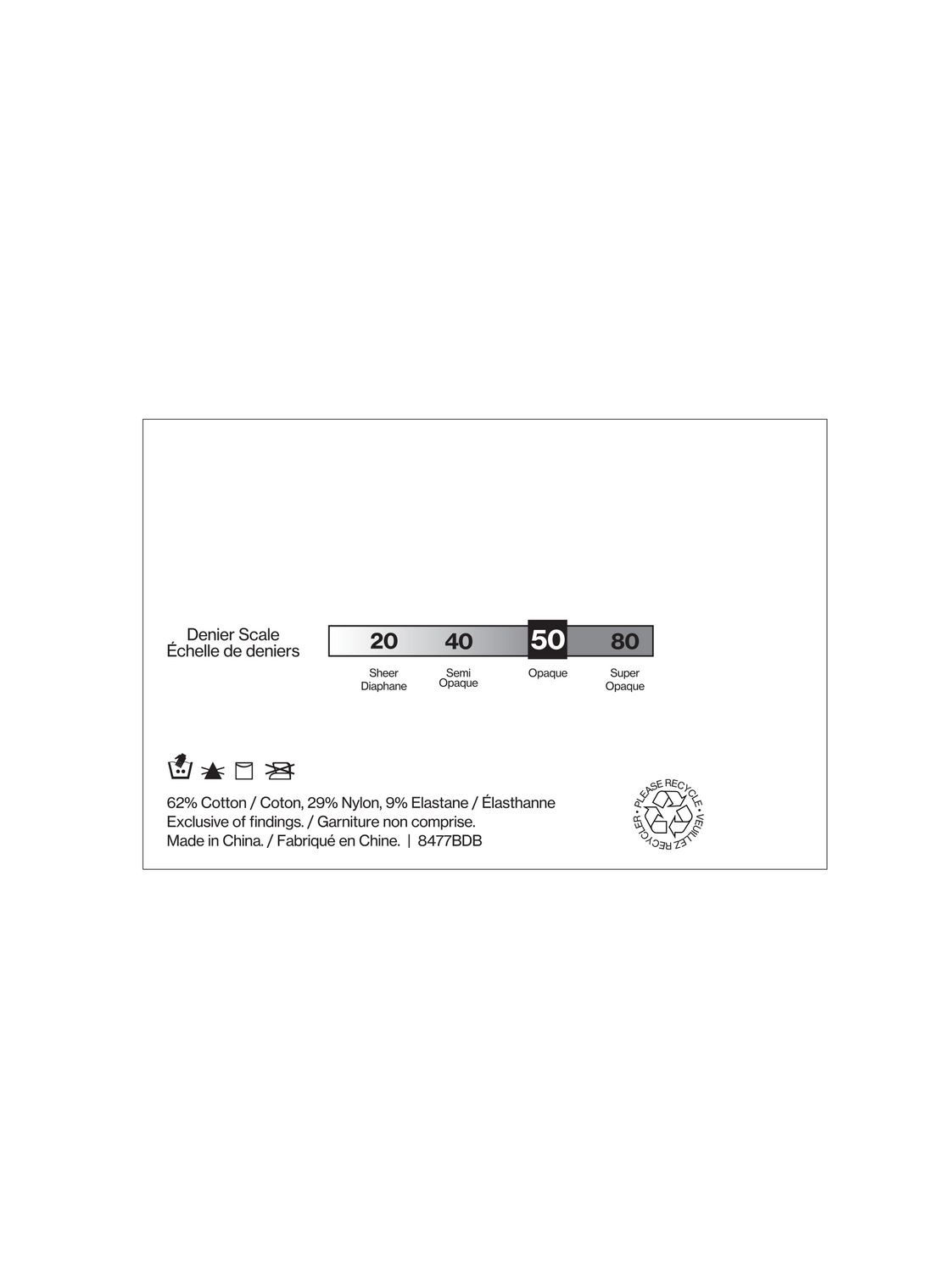 Doublure de botte en coton opaque SECRET® - 1 paire - 50 deniers