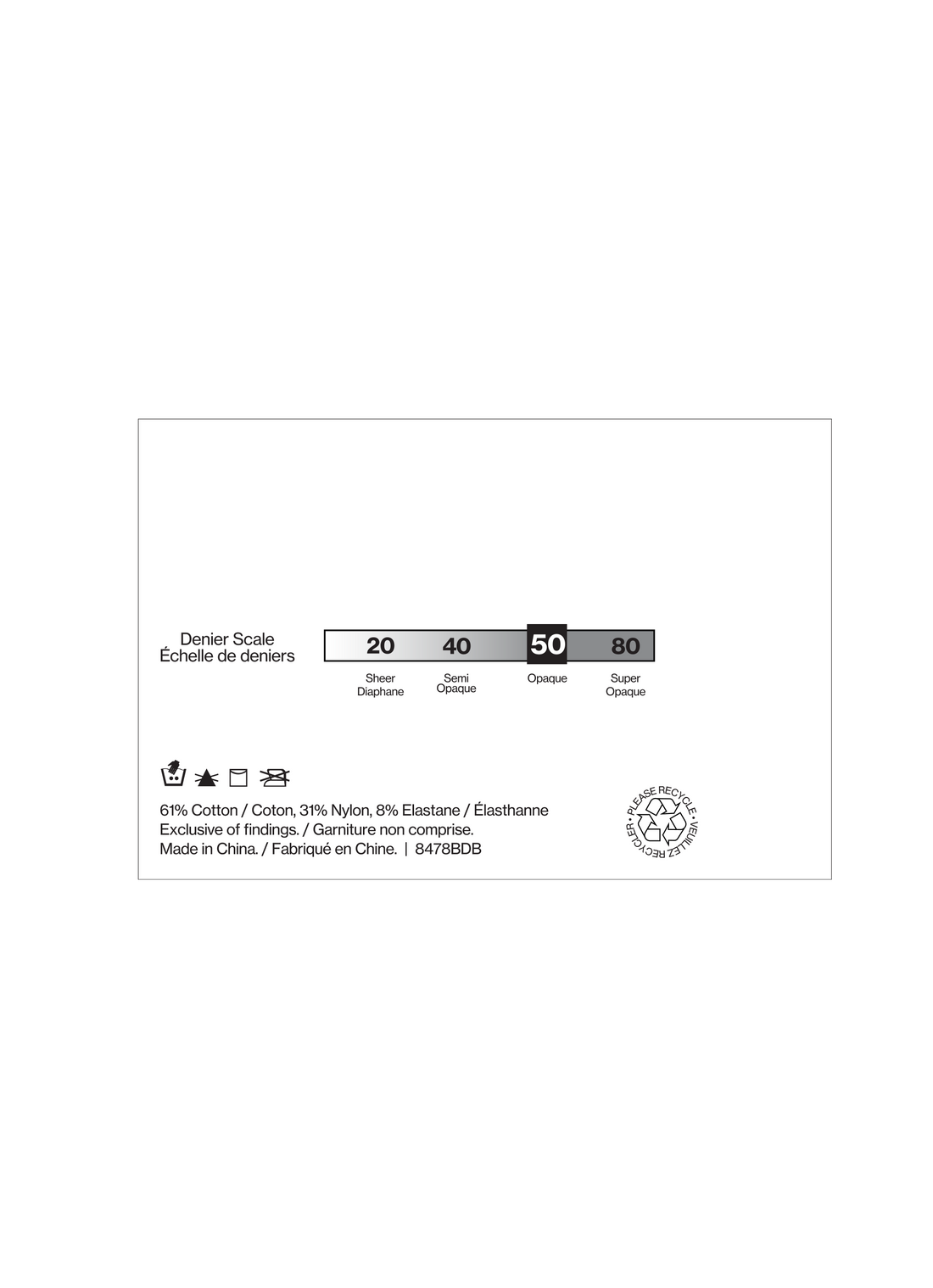 SECRET® Mi-long en coton opaque - 1 paire - 50 deniers