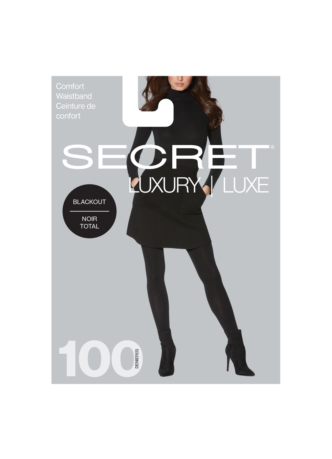 SECRET® LUXURY Super Opaque Tights | 100 Denier Sheer Black Tights With a Comfort Band