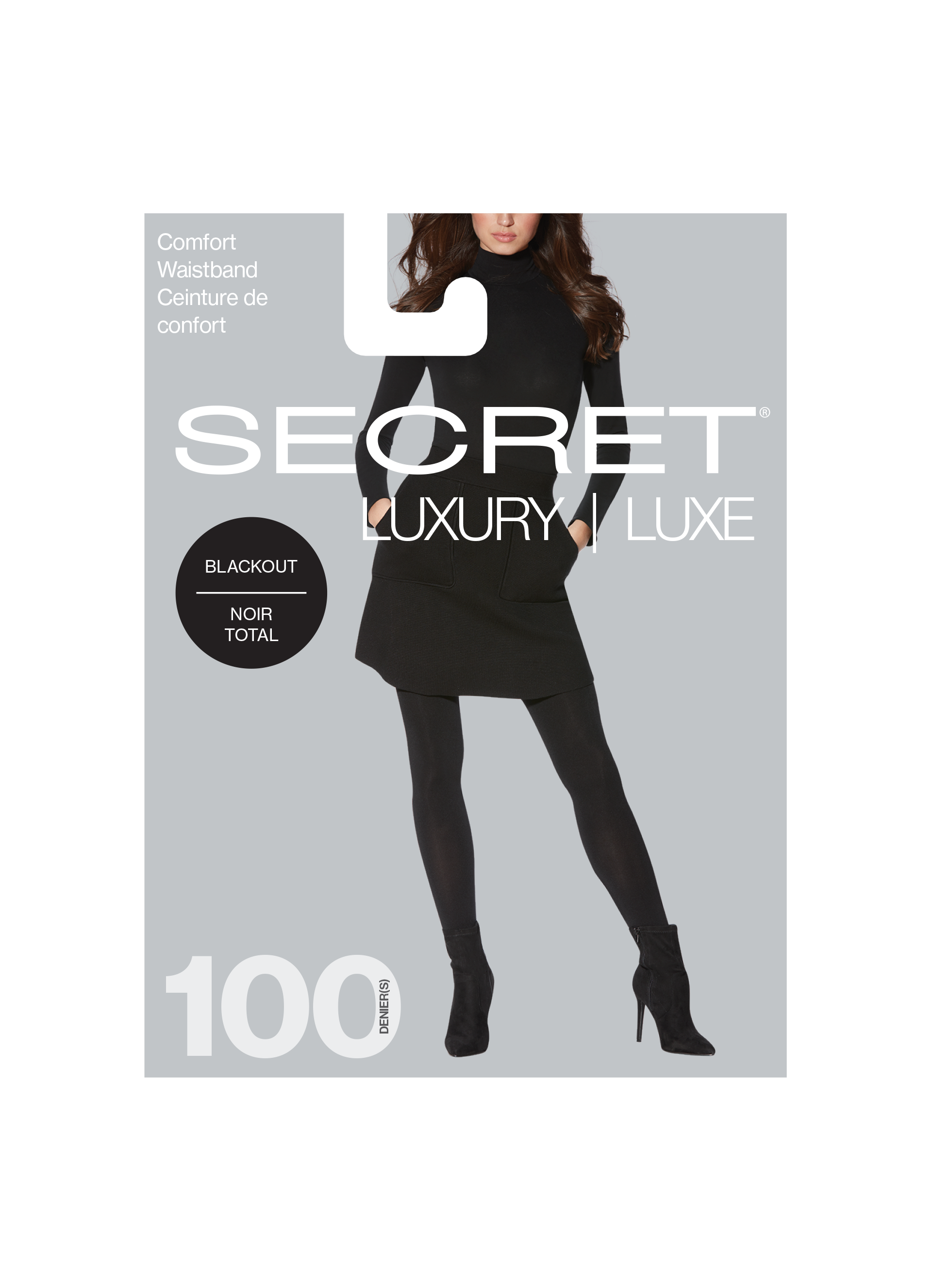 SECRET® LUXURY Super Opaque Tights | 100 Denier Sheer Black Tights With a Comfort Band