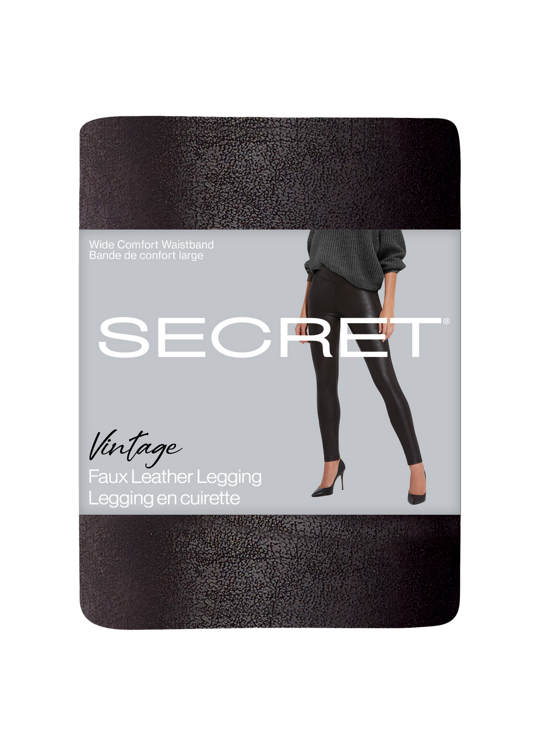 SECRET® Vintage Faux Leather Legging w/Wide Comfort Waistband
