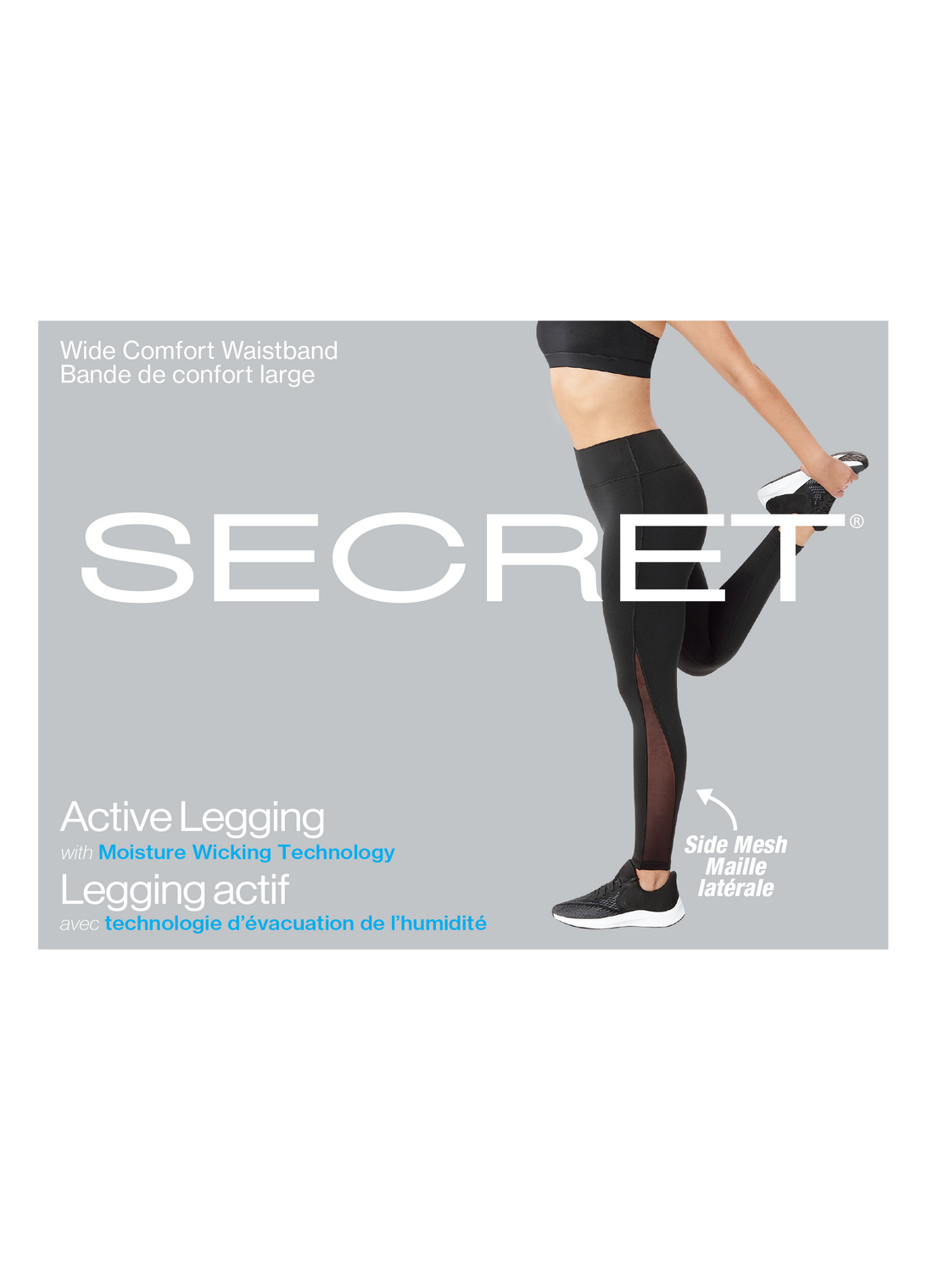 SECRET® Active Legging | Sweat Wicking Workout Legging With Mesh Panel