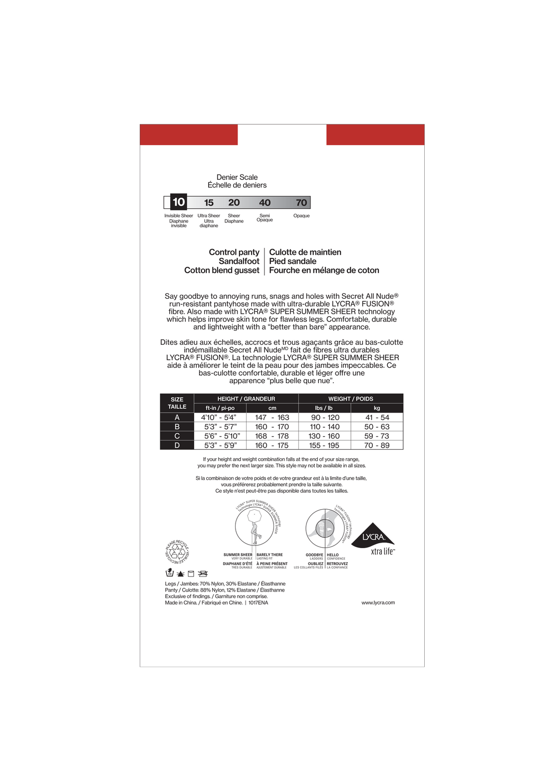 SECRET ALL NUDE® Invisible Sheer Run-Resistant Top Panty