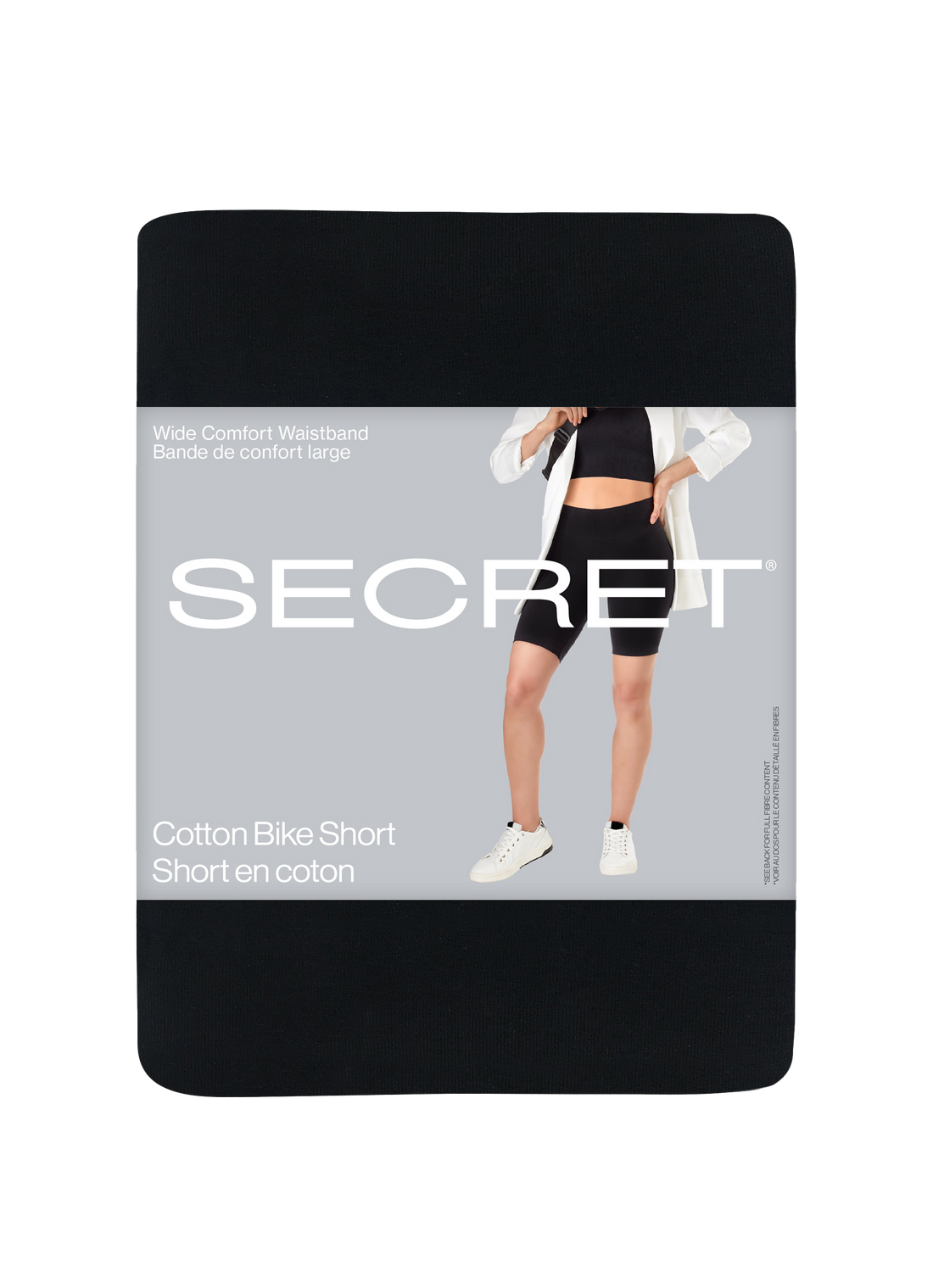 Short cycliste en coton SECRET® avec large ceinture confortable