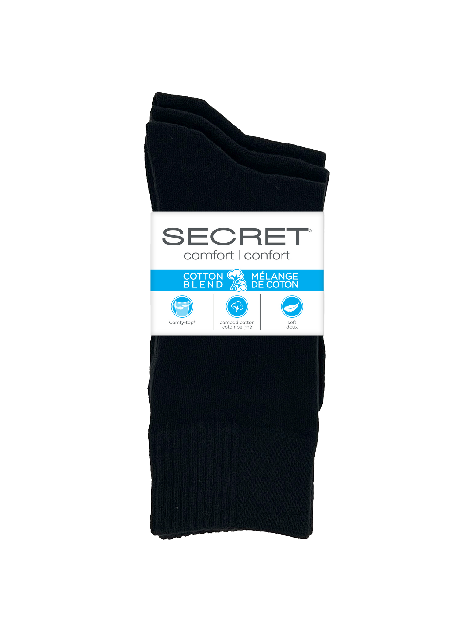 SECRET® Comfort Cotton Flat Knit Crew - 3 Pairs