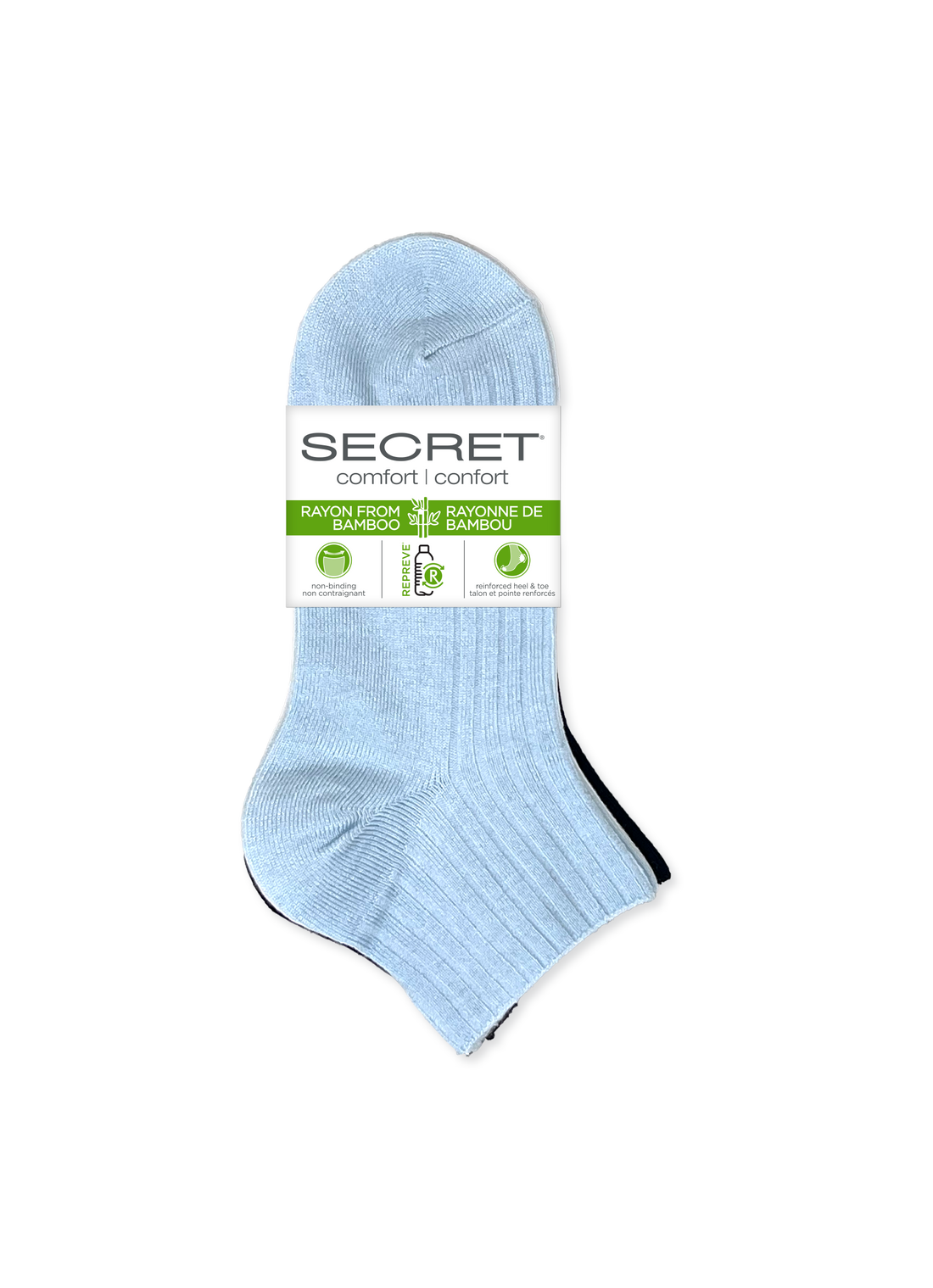 Bracelet de cheville côtelé en bambou SECRET® Comfort - 3 paires