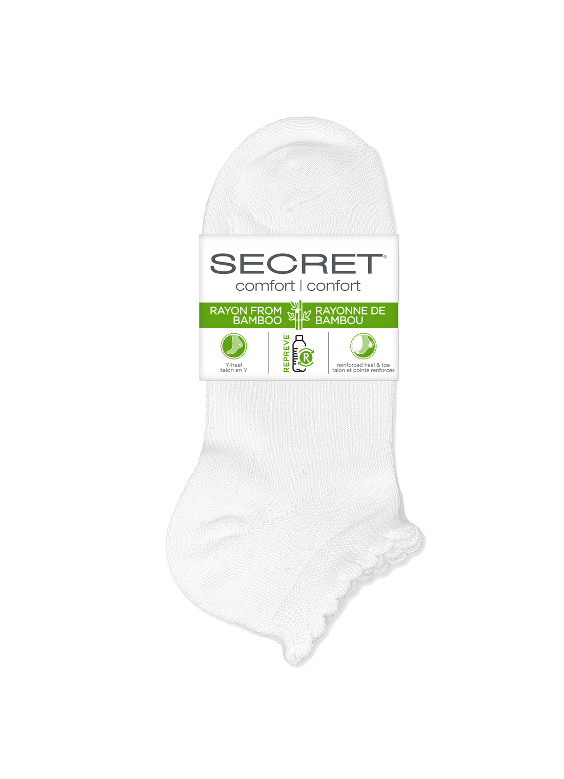 SECRET® Comfort Bamboo Flat Knit festonné coupe basse - 3 paires