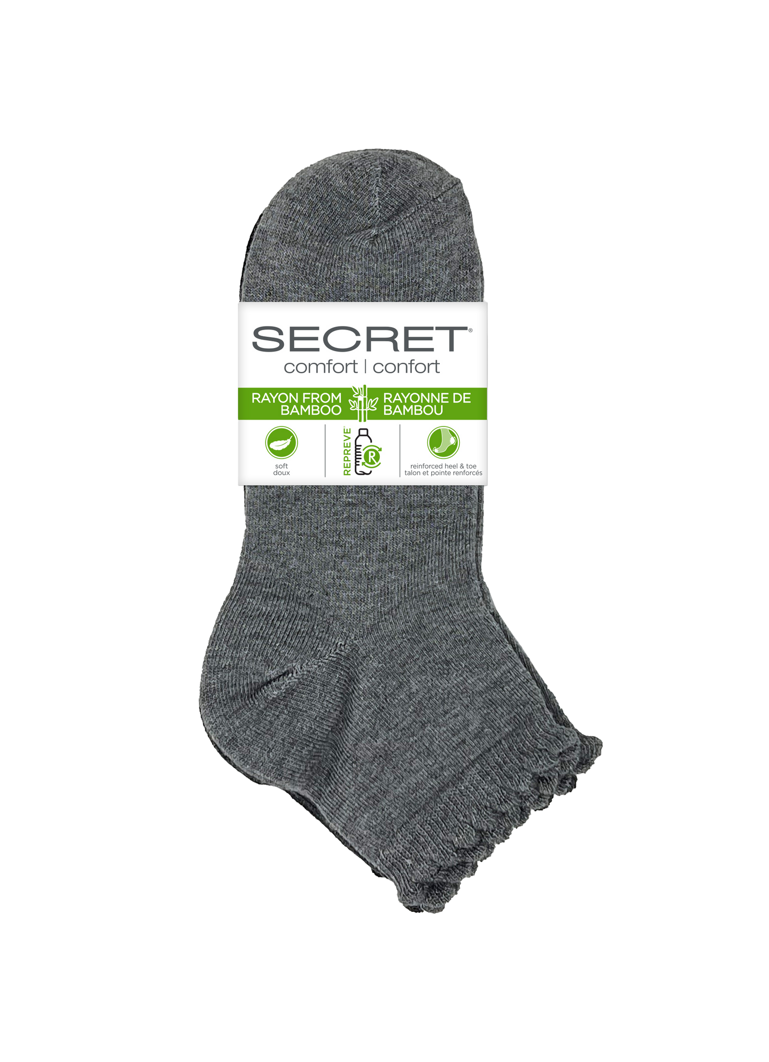 SECRET® Comfort Bamboo Flat Knit festonné coupe basse - 3 paires