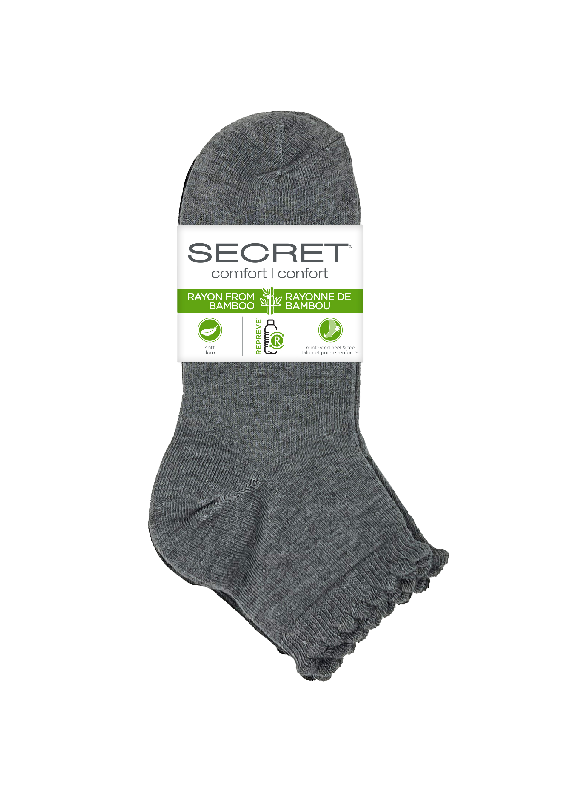 SECRET® Comfort Bamboo Flat Knit festonné coupe basse - 3 paires