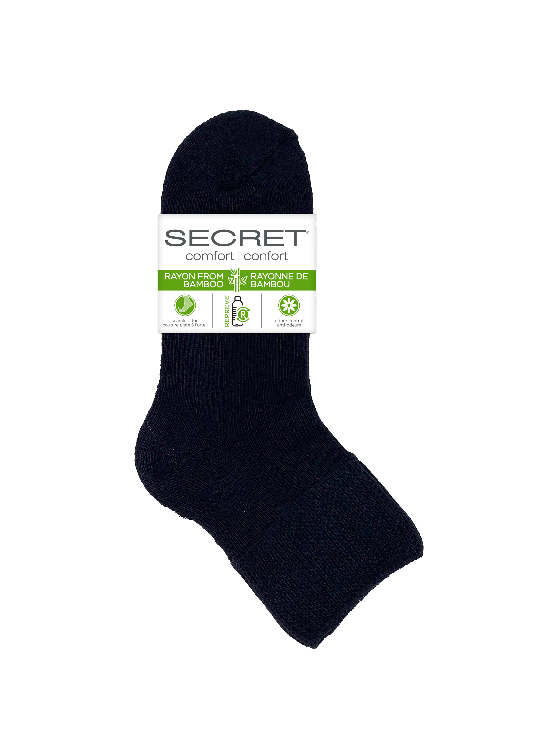 SECRET® Comfort Bamboo Non-Binding Quarter - 2 Pairs