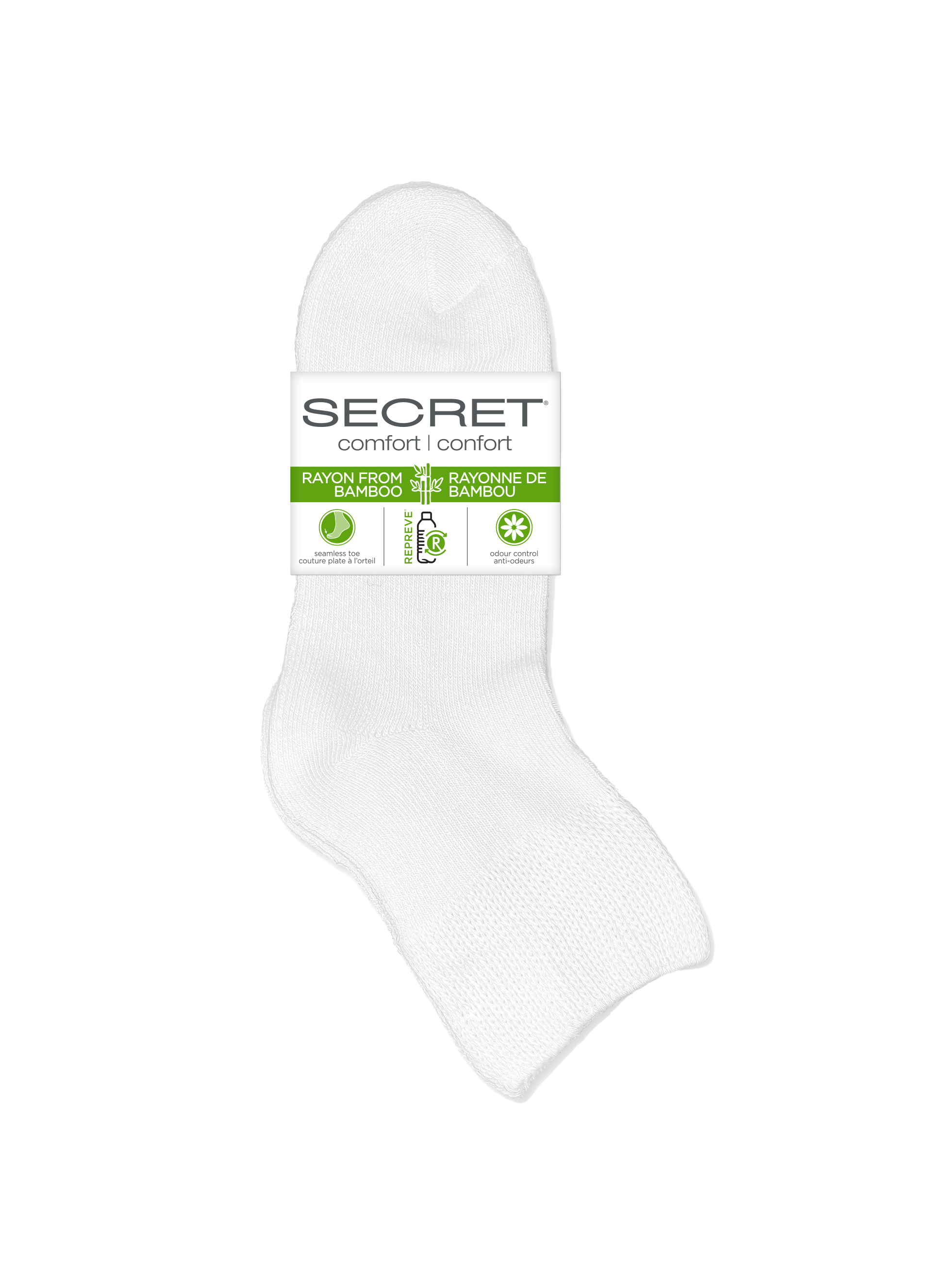 SECRET® Comfort Bamboo Non-Binding Quarter - 2 Pairs