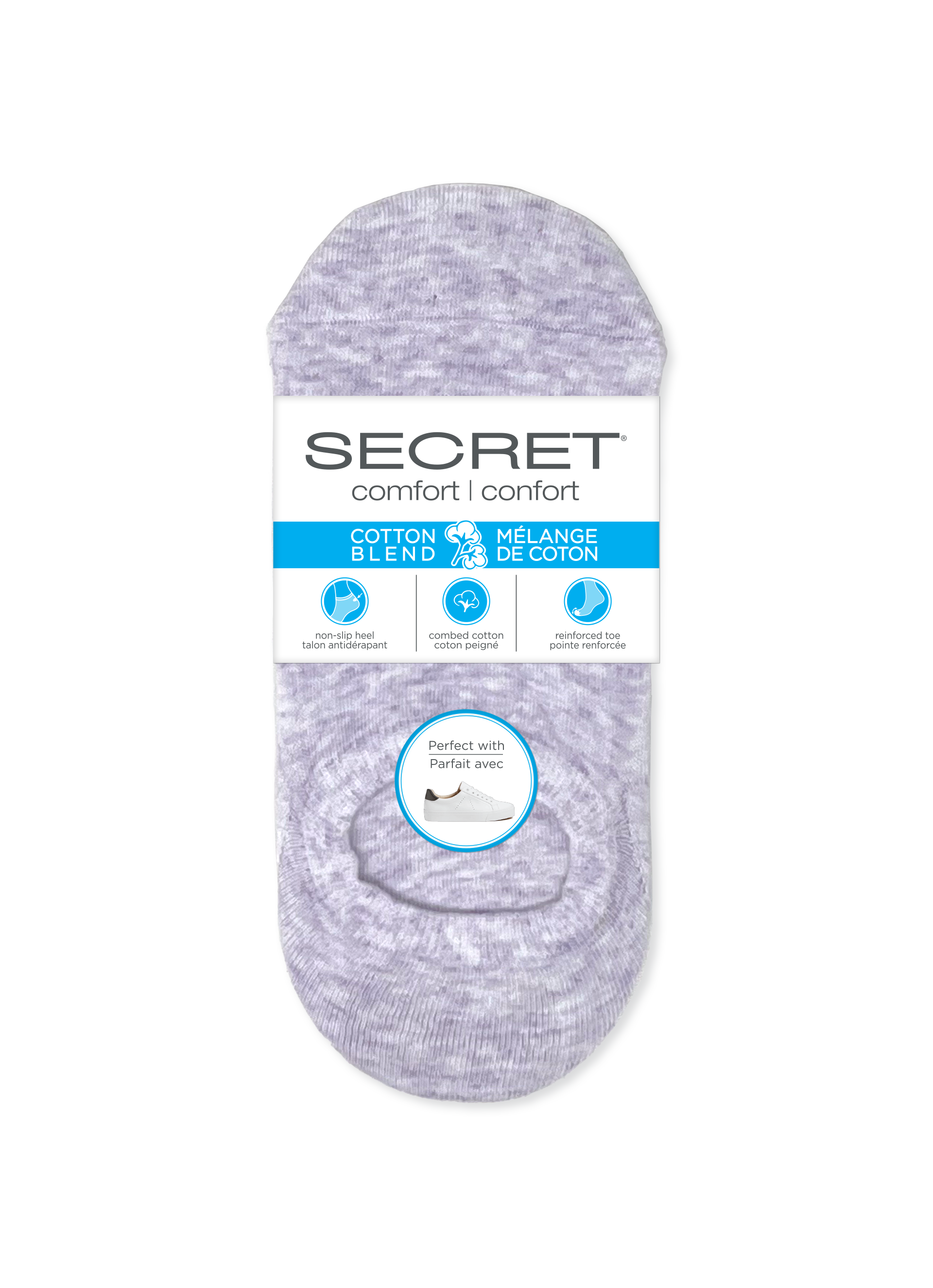 SECRET® Comfort Cotton No Show Liner - 3 Pairs