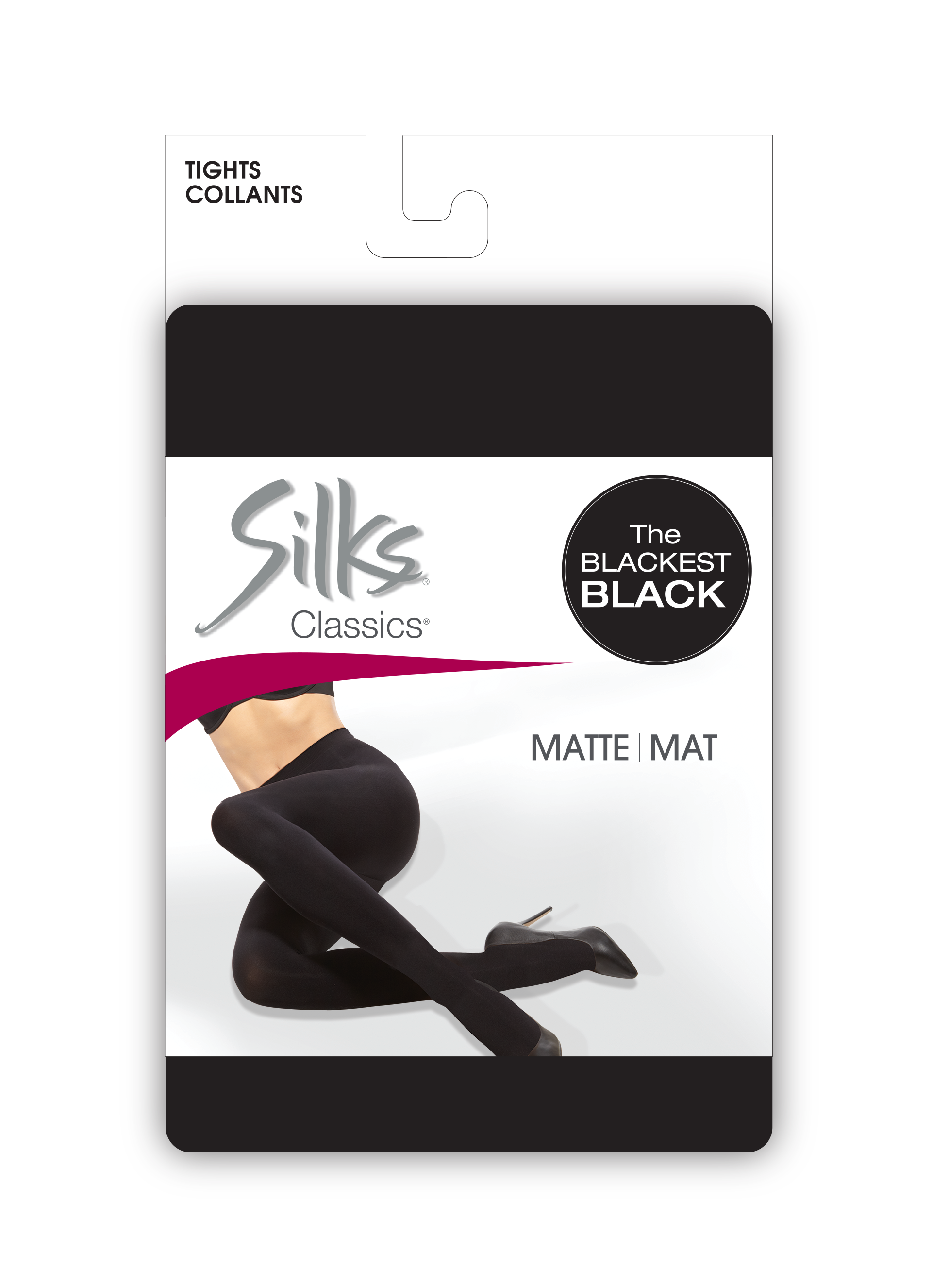 Collant opaque mat SILKS® Classics® avec coutures plates et bout lisse (ceinture sans pincement et spandex noir) - 100 deniers