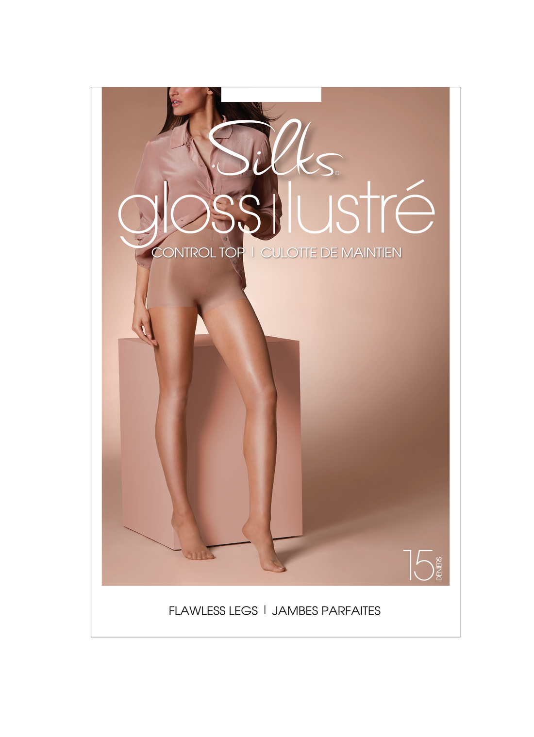 SILKS® Gloss Ultra Sheer Control Top Pantyhose  w/Shadow toe - 15 Denier