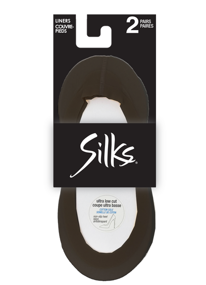 SILKS® Ultra Low Cut Cotton Sole  Liner - 2 Pairs