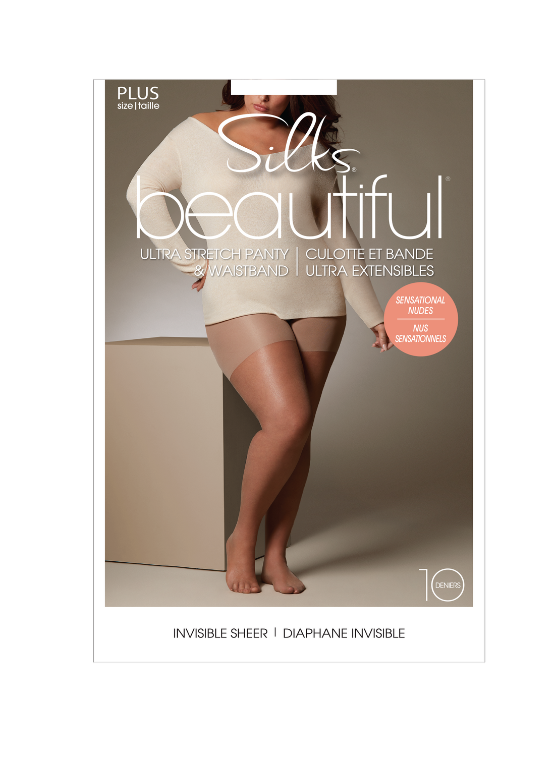 SILKS® BEAUTIFUL® Plus Ultra Sheer Pantyhose w/Sandalfoot  & Comfort Panty - 10 Denier