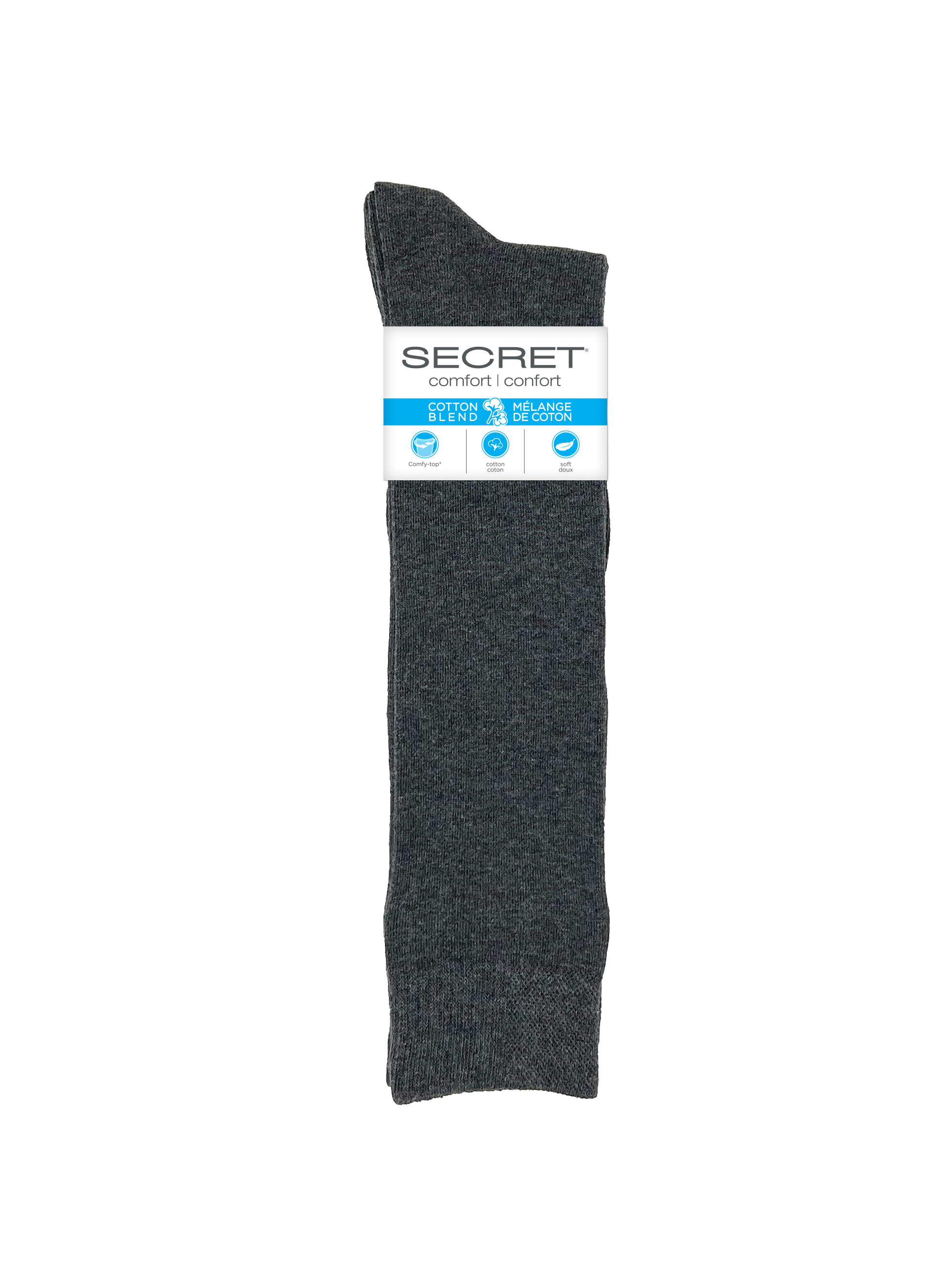 Chaussettes hautes en tricot plat en coton confort SECRET® - 2 paires