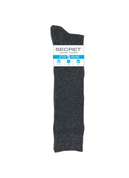 Chaussettes hautes en tricot plat en coton confort SECRET® - 2 paires