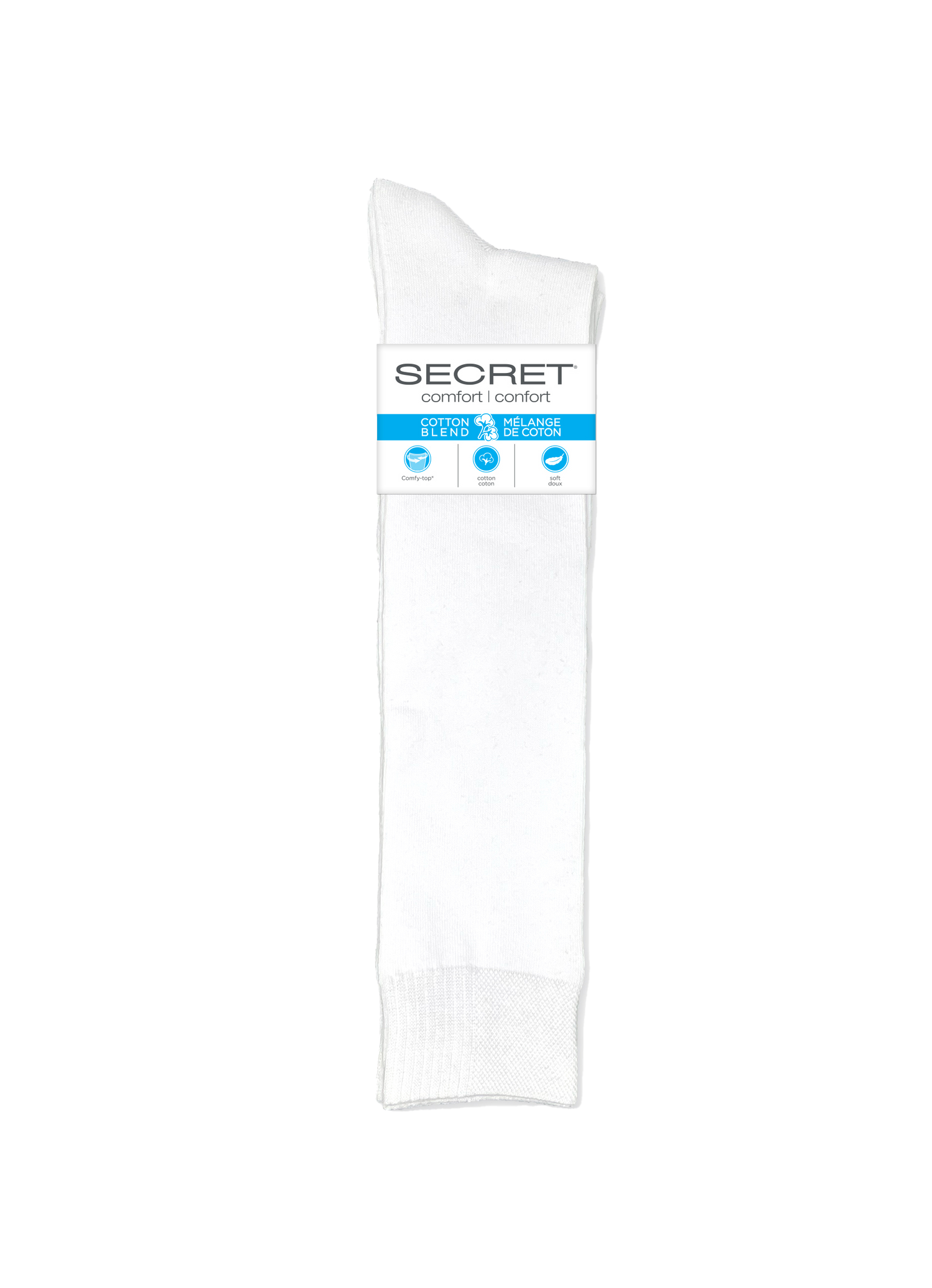 Chaussettes hautes en tricot plat en coton confort SECRET® - 2 paires