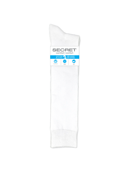 Chaussettes hautes en tricot plat en coton confort SECRET® - 2 paires