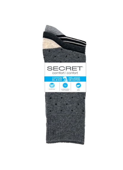 SECRET® Comfort Cotton Fashion Crew - 3 paires