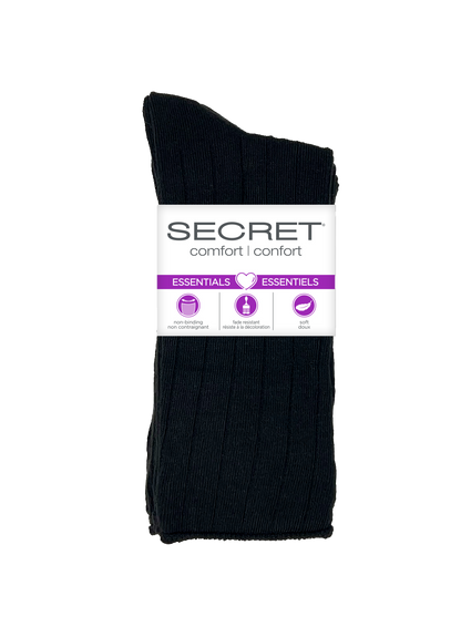 SECRET® Comfort Essentials Non-Elastic Ribbed Crew - 6 Pairs