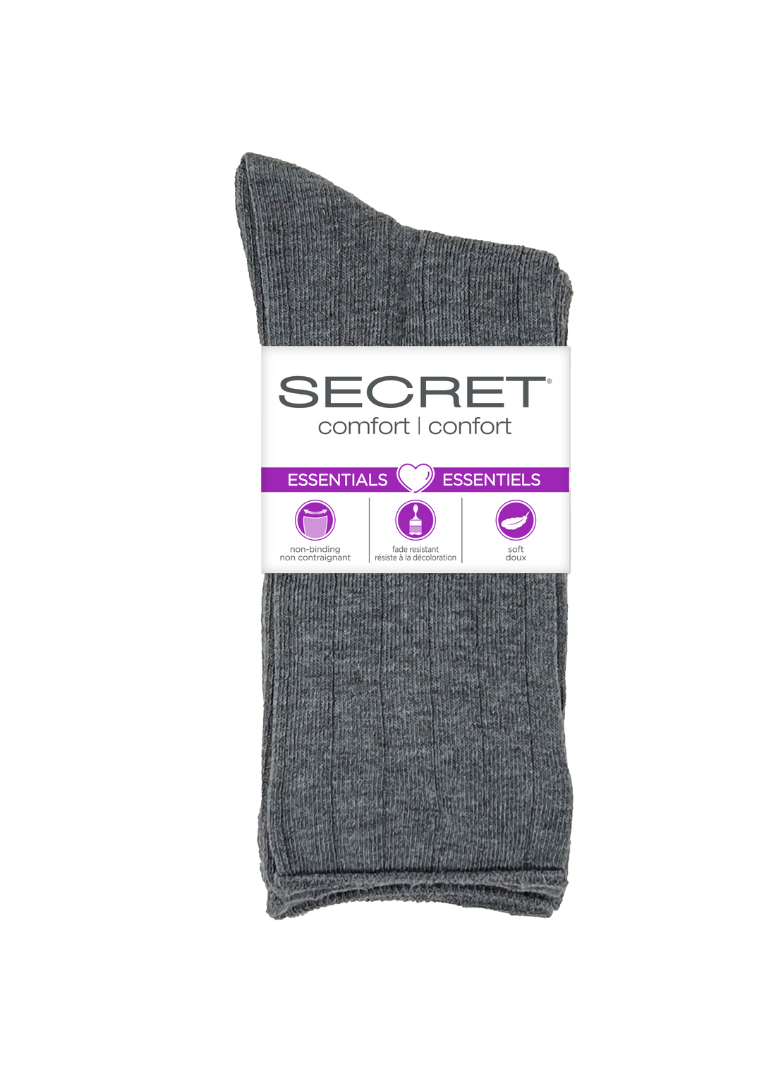 Crew côtelé non élastique SECRET® Comfort Essentials - 6 paires