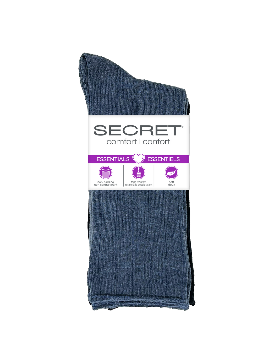 SECRET® Comfort Essentials Non-Elastic Ribbed Crew - 6 Pairs