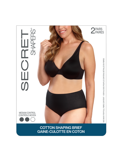 SECRET SHAPERS® Cotton Shaping Brief - 2 Pairs