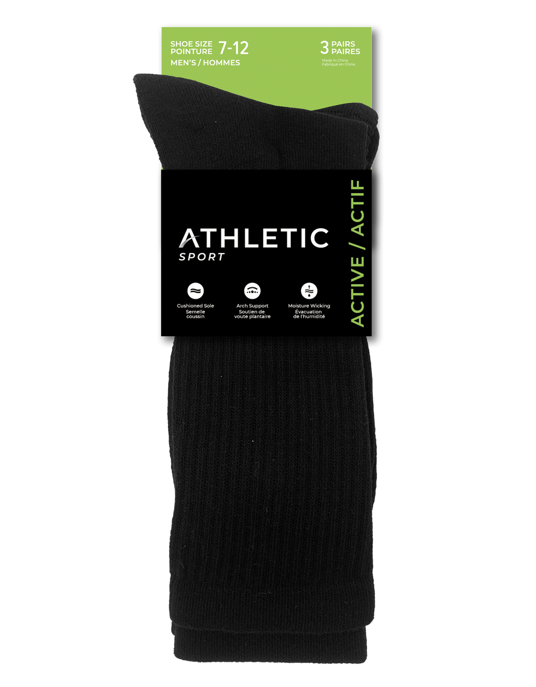 Athlétique Sport Homme chaussette semelle coussinnée - 3 Paires