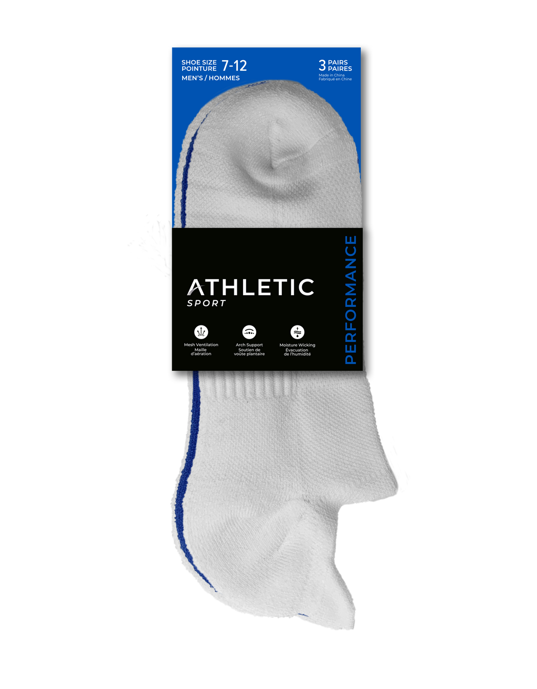Athletic Sport Chaussettes invisibles sport homme - 3 paires