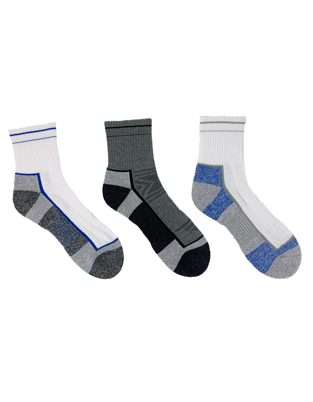 Athlétique Sport Homme mi-chaussettes coussinnée - 3 Paires