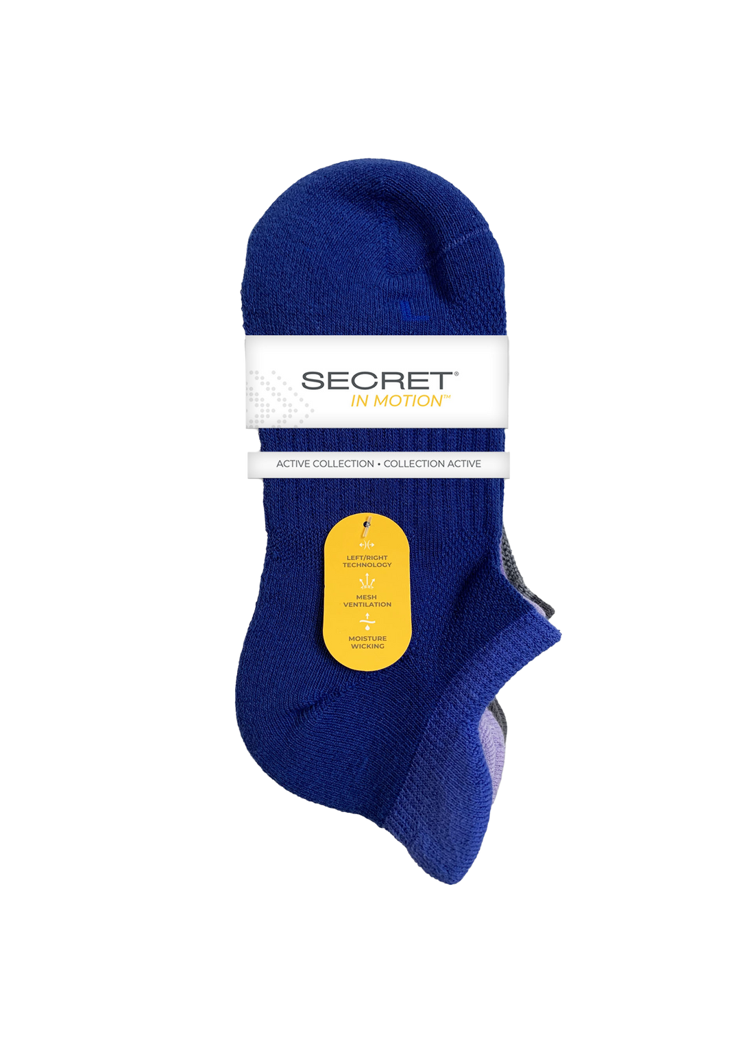 SECRET® In Motion™ Back Tab No Show - 3 paires