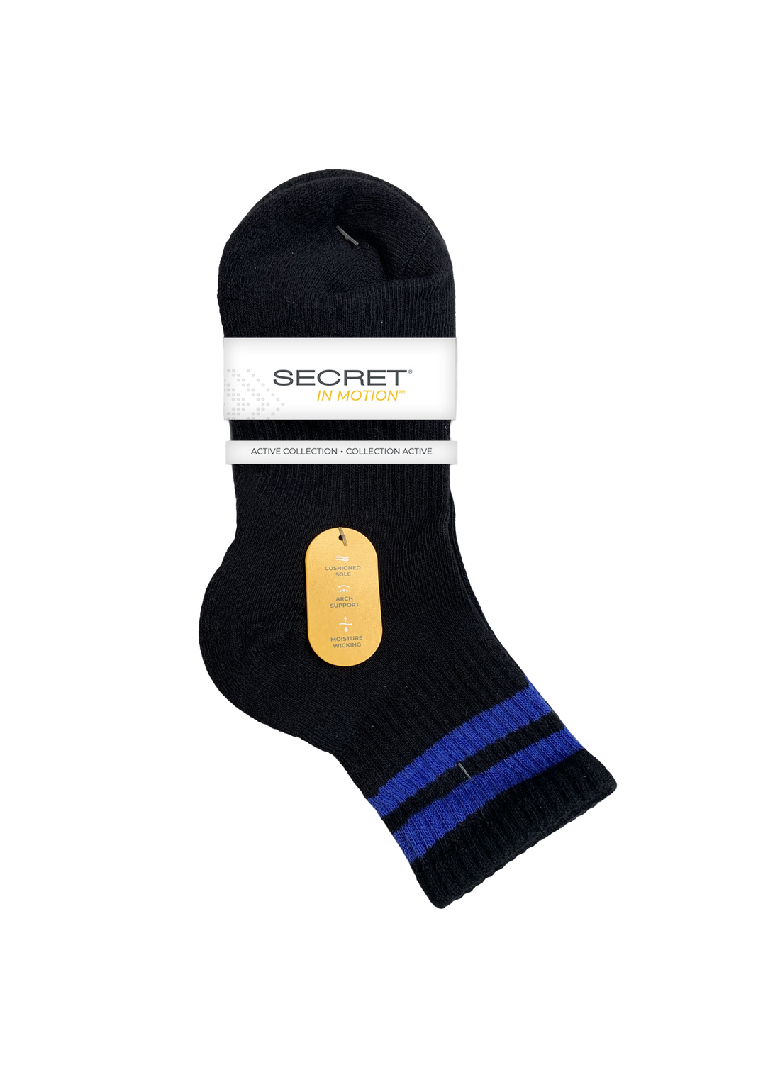 SECRET® In Motion™ Stripes Mid Crew - 3 Pairs