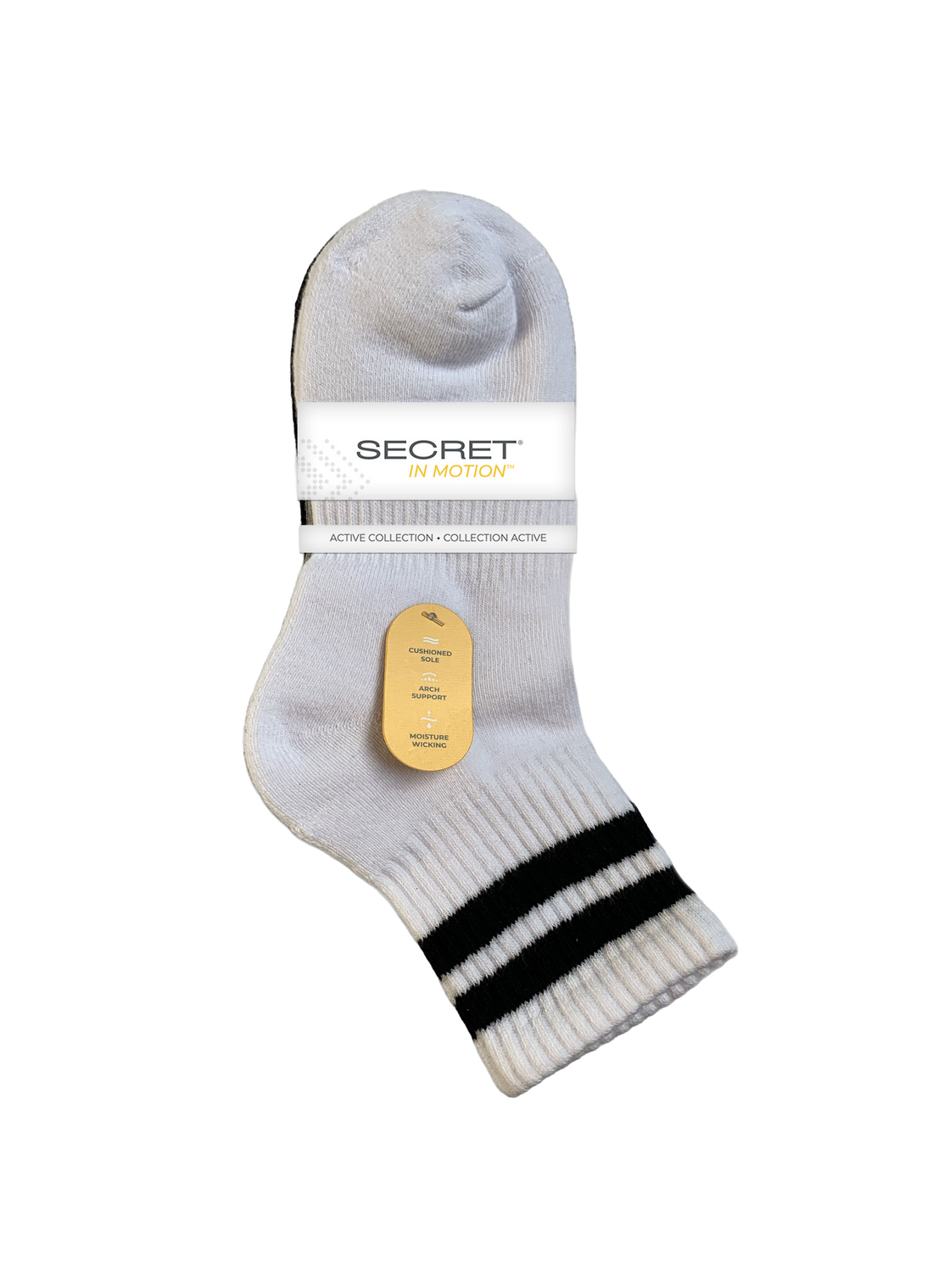 SECRET® In Motion™ Stripes Mid Crew - 3 Pairs