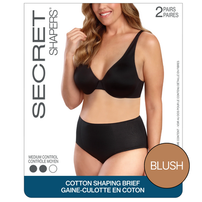 SECRET SHAPERS® Cotton Shaping Brief - 2 Pairs