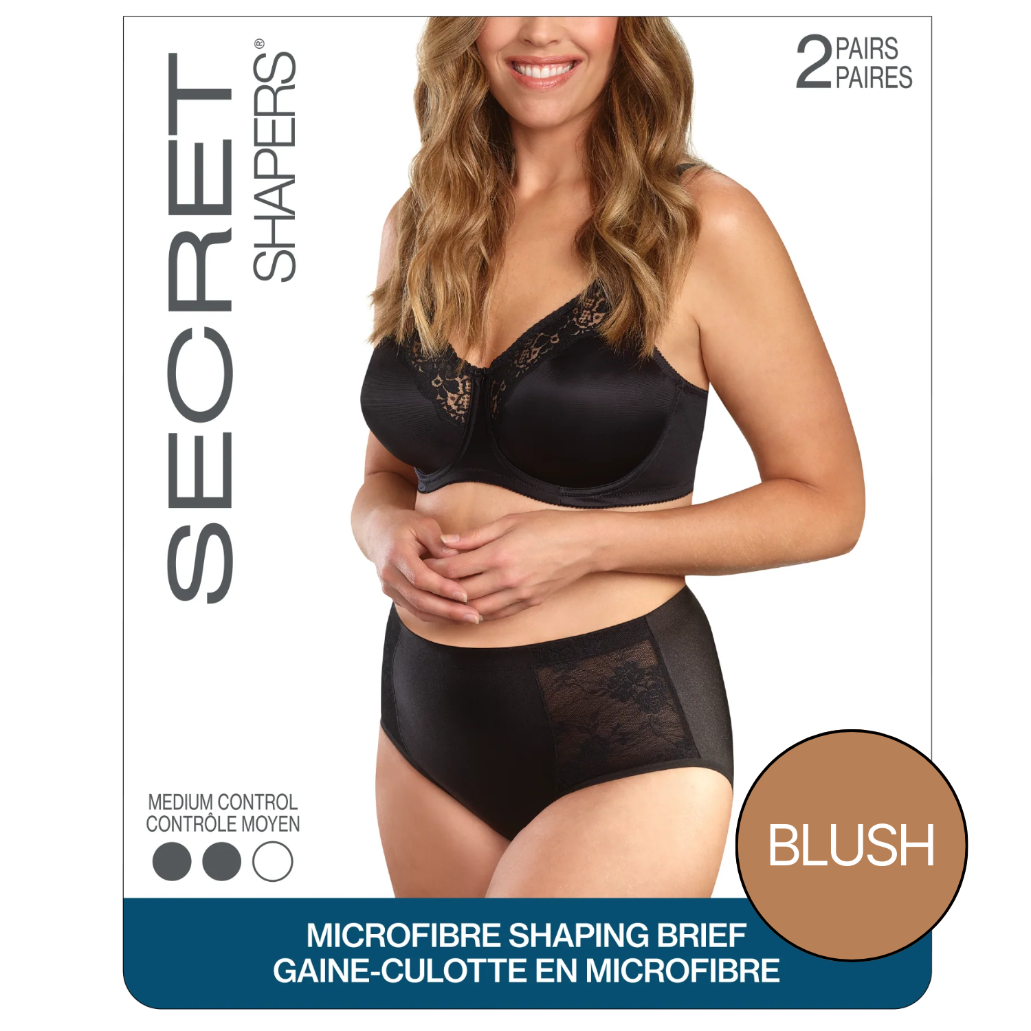 SECRET SHAPERS® Slip gainant en microfibre avec dentelle - 2 paires