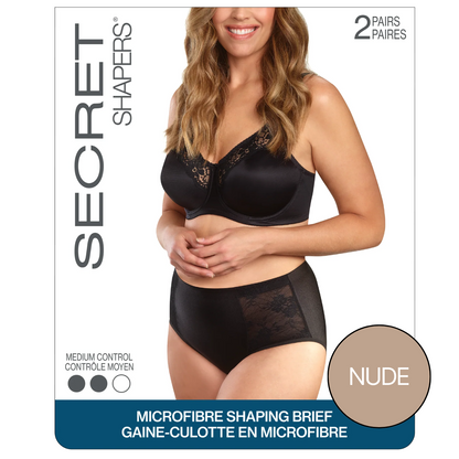 SECRET SHAPERS® Slip gainant en microfibre avec dentelle - 2 paires