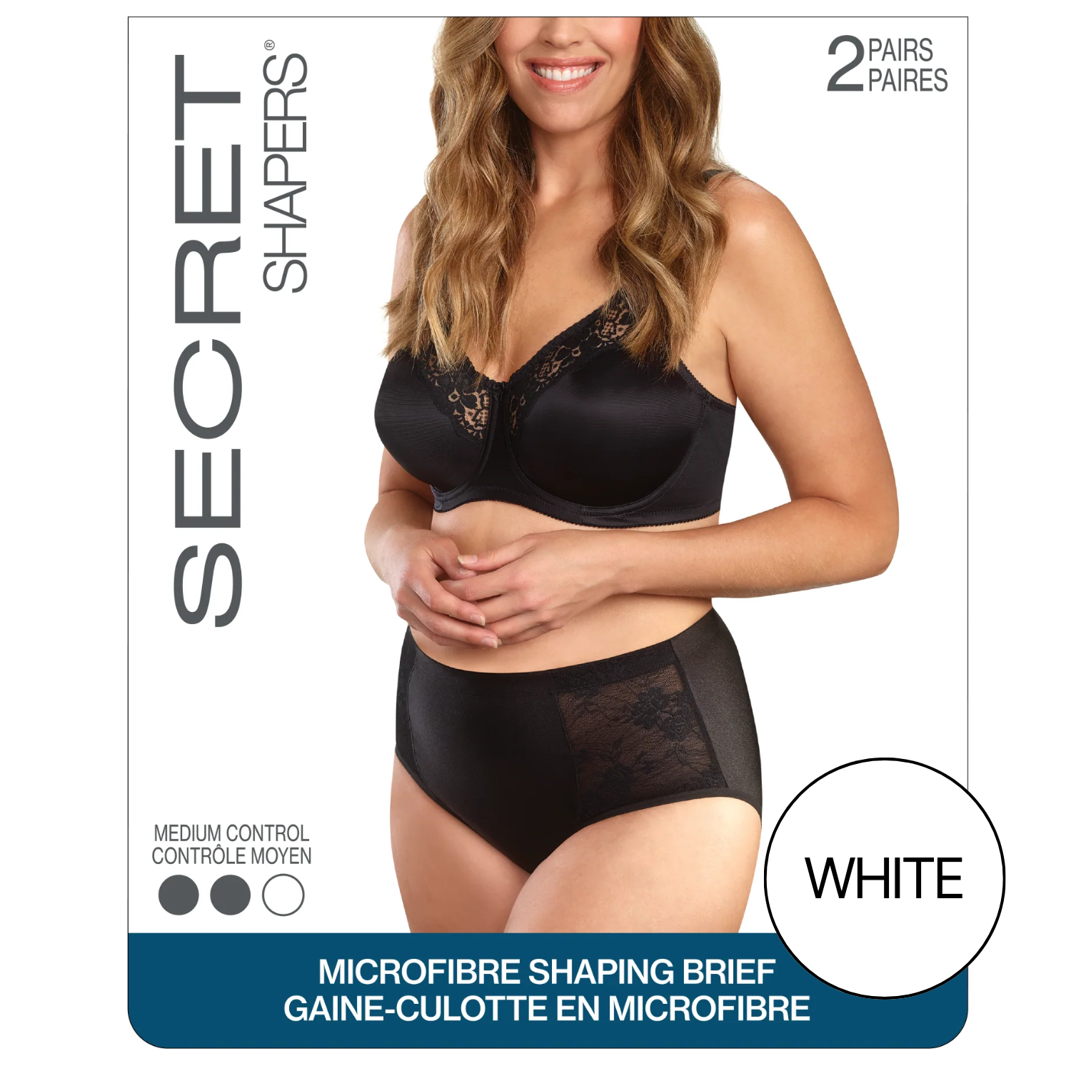 SECRET SHAPERS Slip gainant en microfibre avec dentelle 2 paires