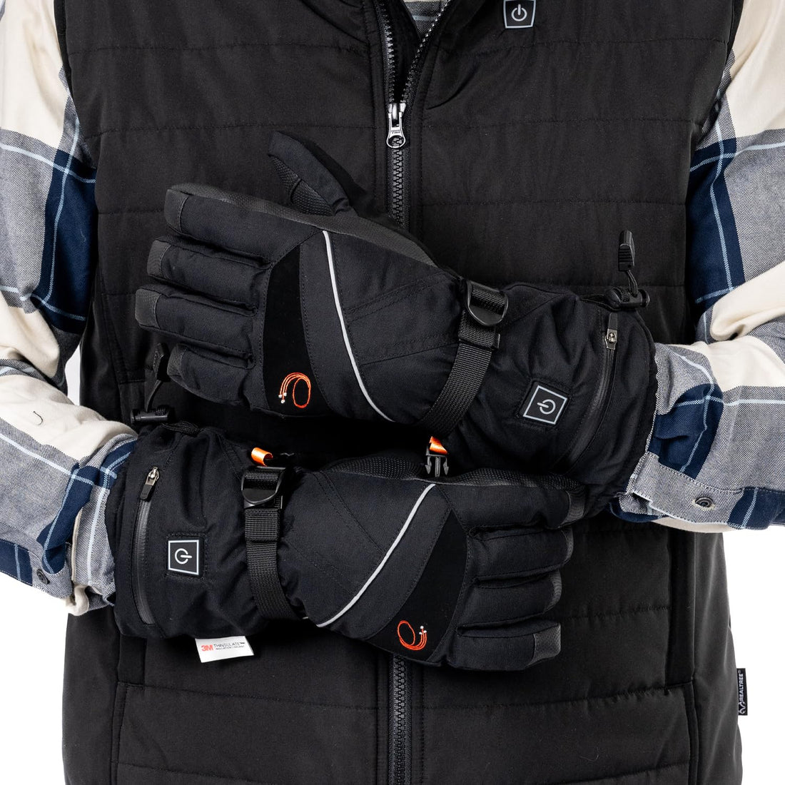 ENERGY TECHWEAR Heated Waterproof Gloves with 3 Heat Modules with Power Bank, Bluetooth App, Short Circuit Protection & Reflective Material, Combat Cold Weather, for Outdoor Activities